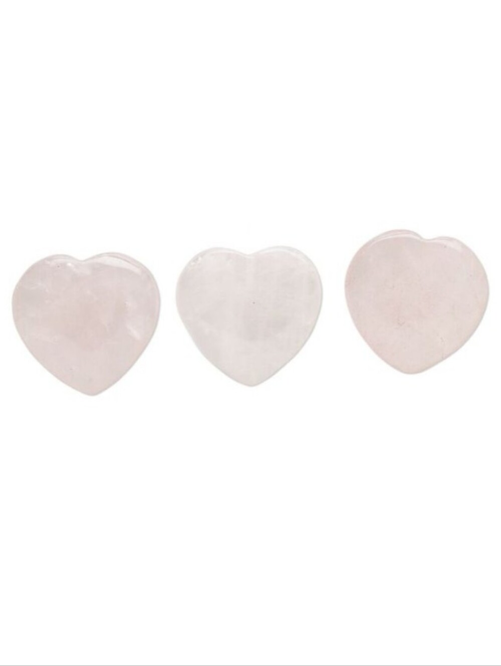 2/$15 30mm Rose Quartz Heart Beads Pack Of 3 Center Drilled 8637CL